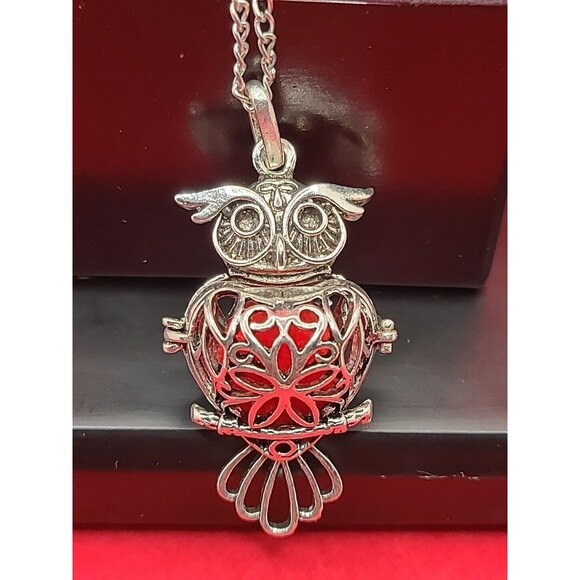 Owl Lava Stone Aromatherapy Essential Oil Beads Diffuser Necklace By Maromalife - Picture 2 of 6